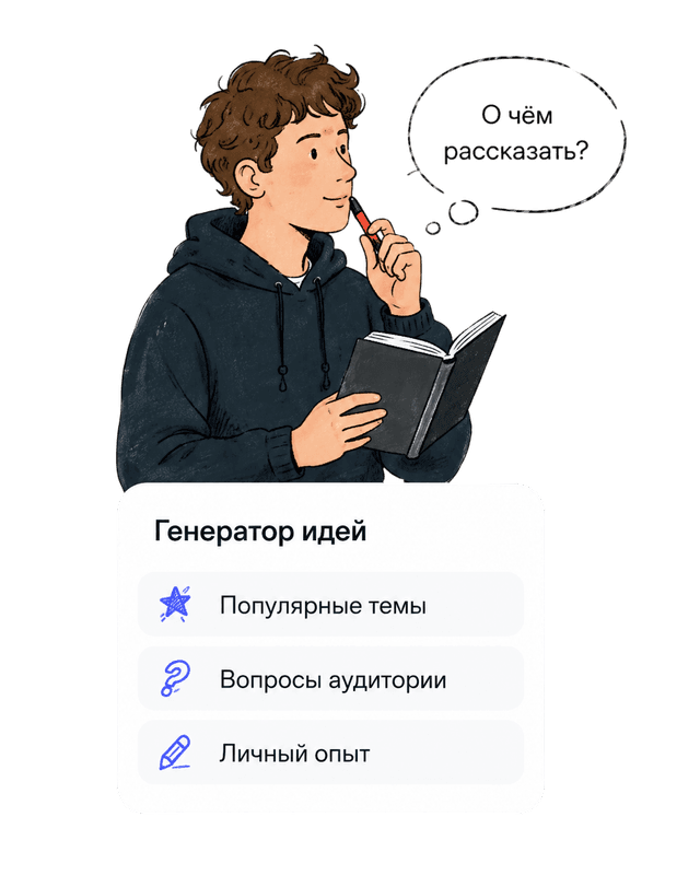 Генератор идей — популярные темы, вопросы аудитории, личный опыт